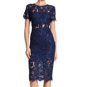 NSR SHORT SLEEVE MIDI LACE DRESS